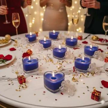 Derben Clove Blue Heart-Shaped Glass Jar Candle with Lid