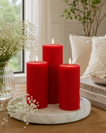 Luxury Red Spiral Pillar Scented Perfume Candle Online