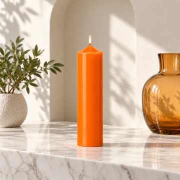Scented Simple Pure Soywax Pillar Candle - ORANGE
