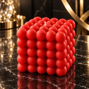 Best Bubbles Cube Scented Candle for Party and Festivals (Red)