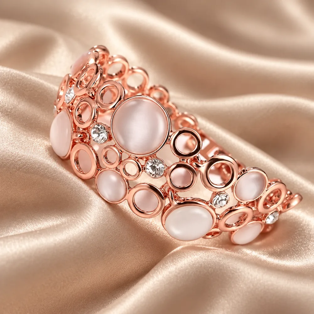 Zircon Stone Stud Amazing Geometrical German Bracelets Rose Gold