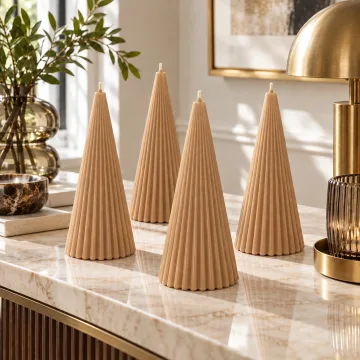 Derben Clove Brown Scented Cone Pillar Candle for Home Décor