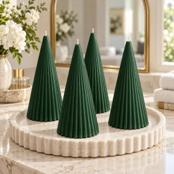 Derben Clove Green Scented Cone Pillar Candle for Home Décor