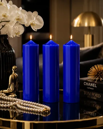 Derben Clove Royal Blue Tall Scented Pillar Candle