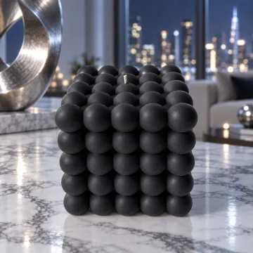Derben Clove Black Bubble Cube Candle for Home Décor