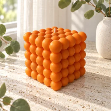 Derben Clove Orange Bubble Cube Candle for Home Décor