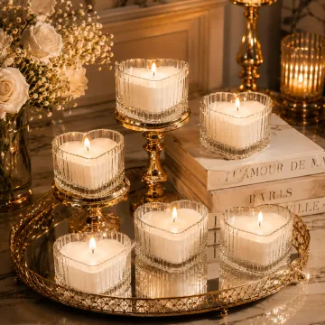 Derben Clove White Heart-Shaped Glass Jar Candle with Lid
