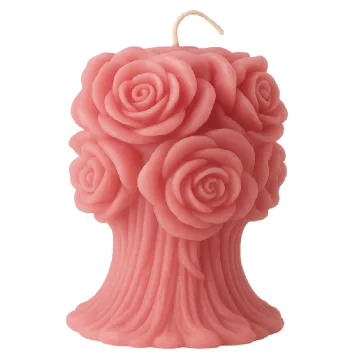 Derben Clove Pink Rose Bouquet Candle for Home Decor & Gifting