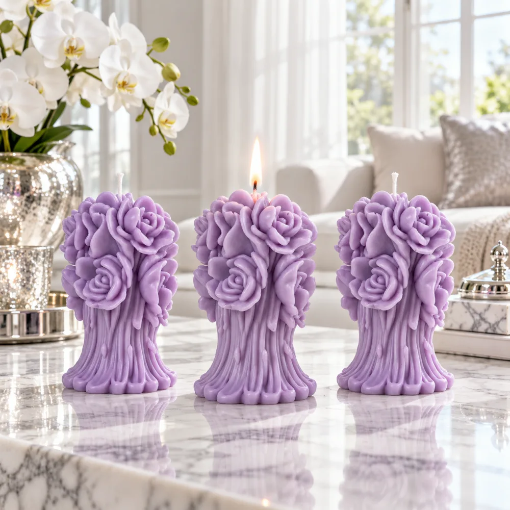 Derben Clove Rose Bouquet Candle for Home Decor & Gifting