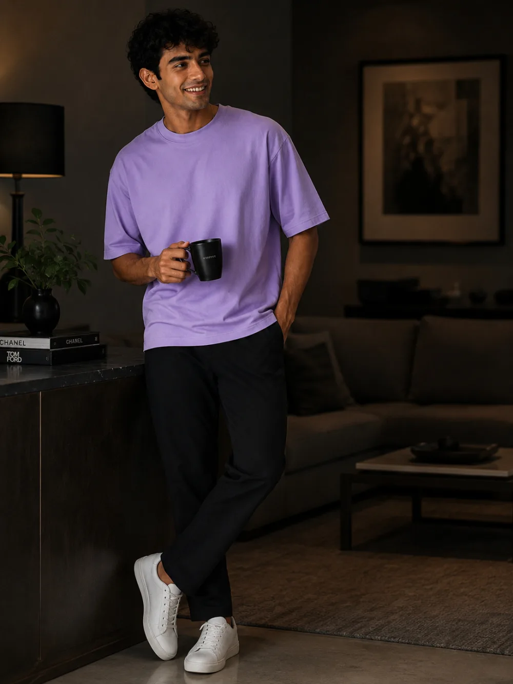 Plain Oversized T Shirt for Men | Baggy Cotton Loose Gym Fit Tee