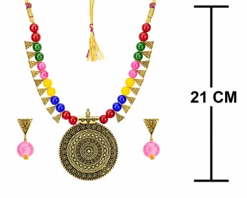 Beautiful Nice Contemporary Brass and Beads Traditional Necklace Set