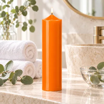 Scented Simple Pure Soywax Pillar Candle - ORANGE