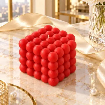 Best Bubbles Cube Scented Candle for Party and Festivals (Red)