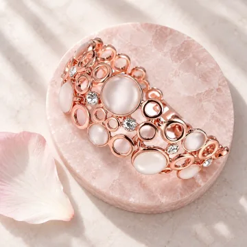 Zircon Stone Stud Amazing Geometrical German Bracelets Rose Gold