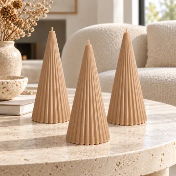 Derben Clove Brown Scented Cone Pillar Candle for Home Décor