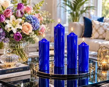 Derben Clove Royal Blue Tall Scented Pillar Candle
