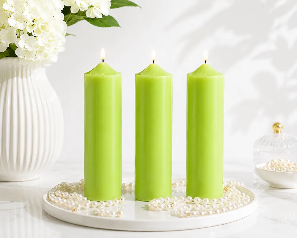 Derben Clove Lime Green Tall Scented Pillar Candle