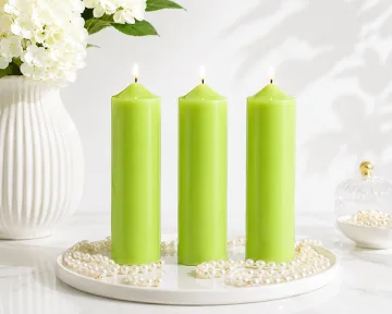 Derben Clove Lime Green Tall Scented Pillar Candle