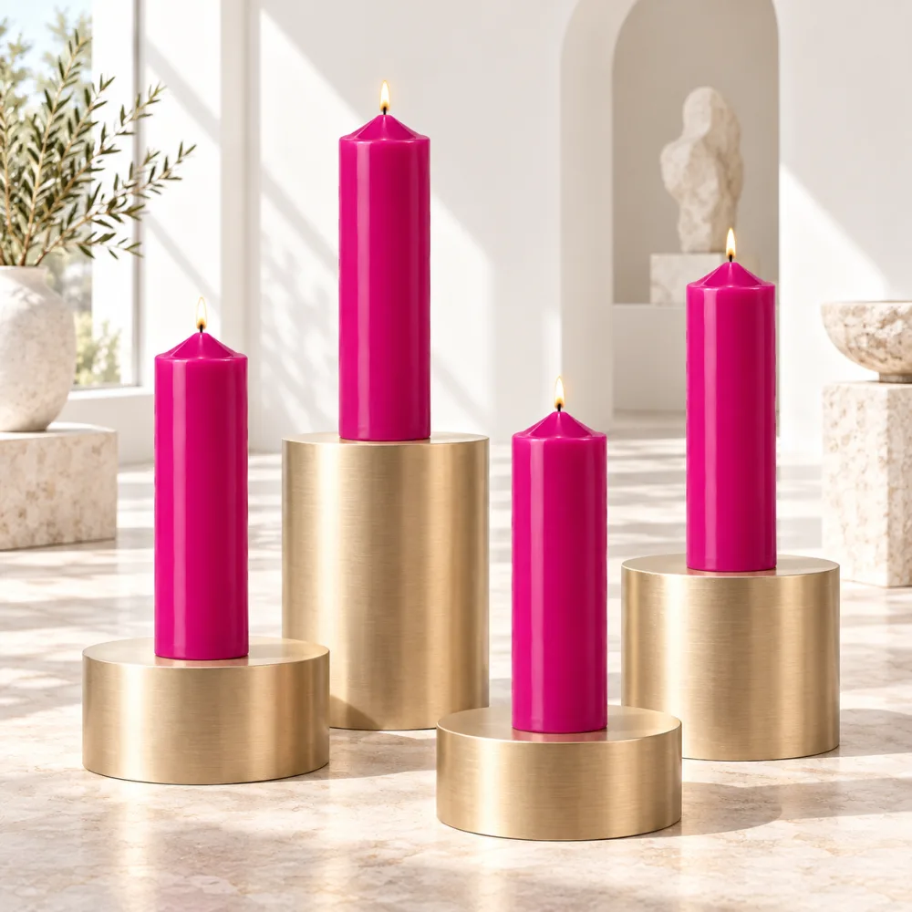 Derben Clove Magenta Tall Scented Pillar Candle for Décor