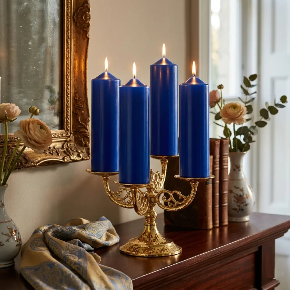 Derben Clove Royal Blue Tall Scented Pillar Candle