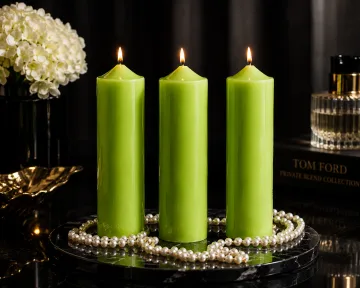 Derben Clove Lime Green Tall Scented Pillar Candle