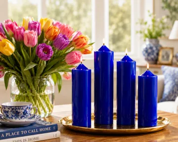 Derben Clove Royal Blue Tall Scented Pillar Candle