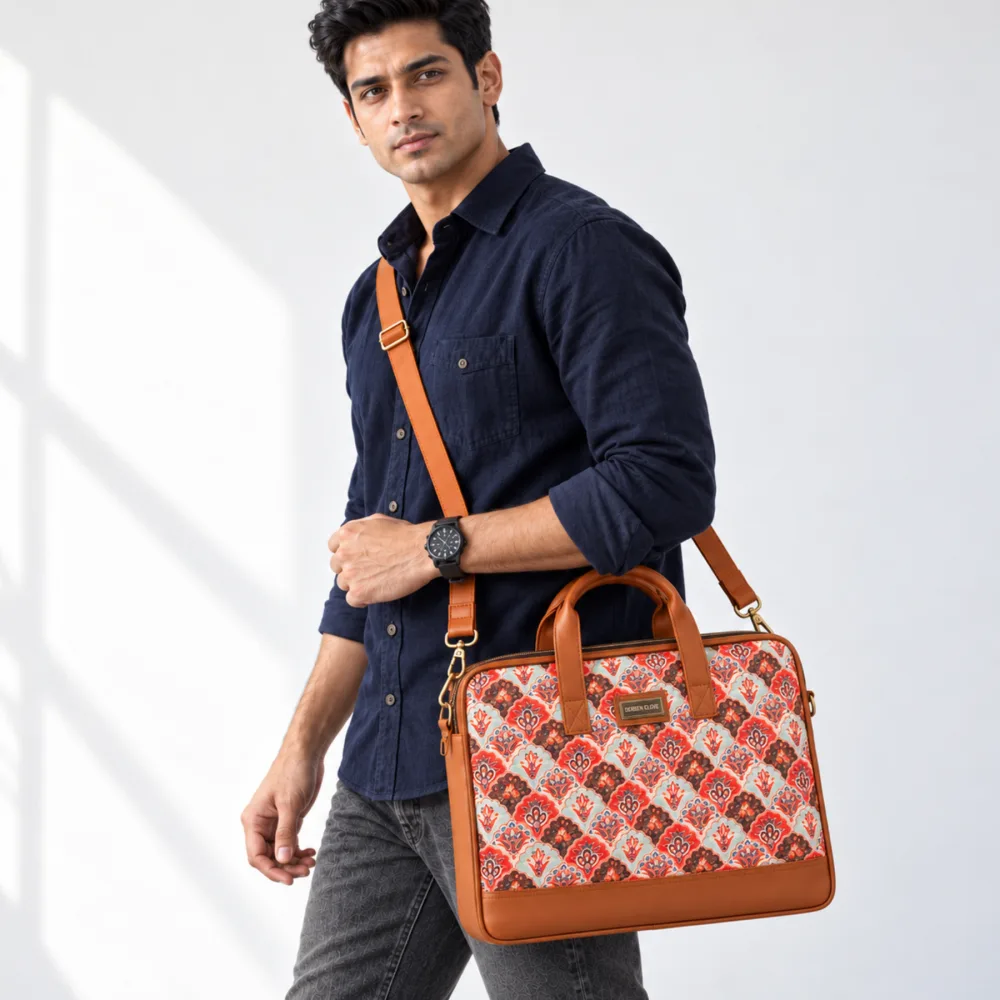 Derben Clove Floral Damask Laptop Bag for Men & Women